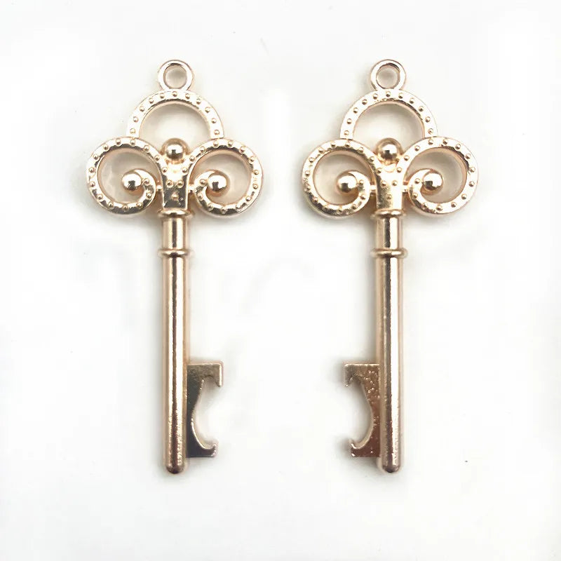10pcs/lot DIY Wedding Souvenirs Party Gifts for Guests Mickey Rose Clover Skeleton Key Heart Horseshoe Beer Bottle Opener - c