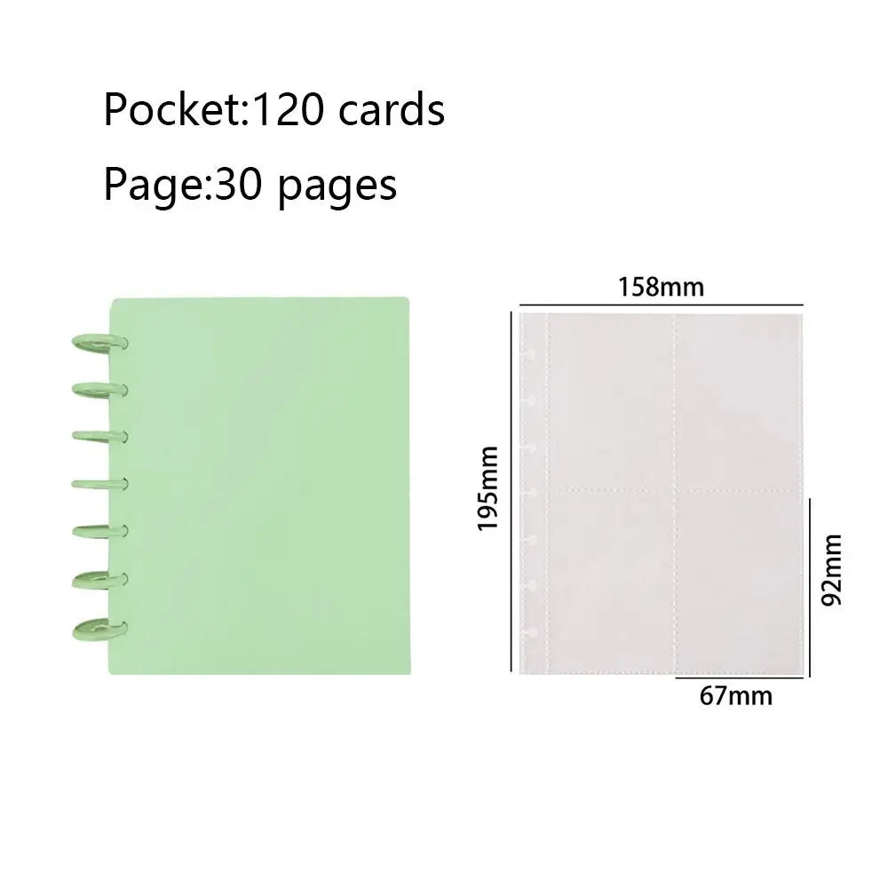 Kpop Photo Album New INS Multi-pockets Loose-leaf Binder 3 Inch Photocard Holder Idol Cards Collect Book Star Chaser - Green-