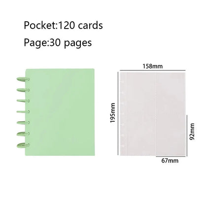 Kpop Photo Album New INS Multi-pockets Loose-leaf Binder 3 Inch Photocard Holder Idol Cards Collect Book Star Chaser - Green-