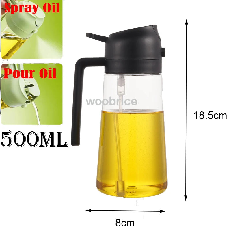 2in1 Kitchen Spray Oil Dispenser Oil Sprayer Polisher Or Only Brush Spray for Air Fryer Salad Grilling Roasting Cooking Kitch
