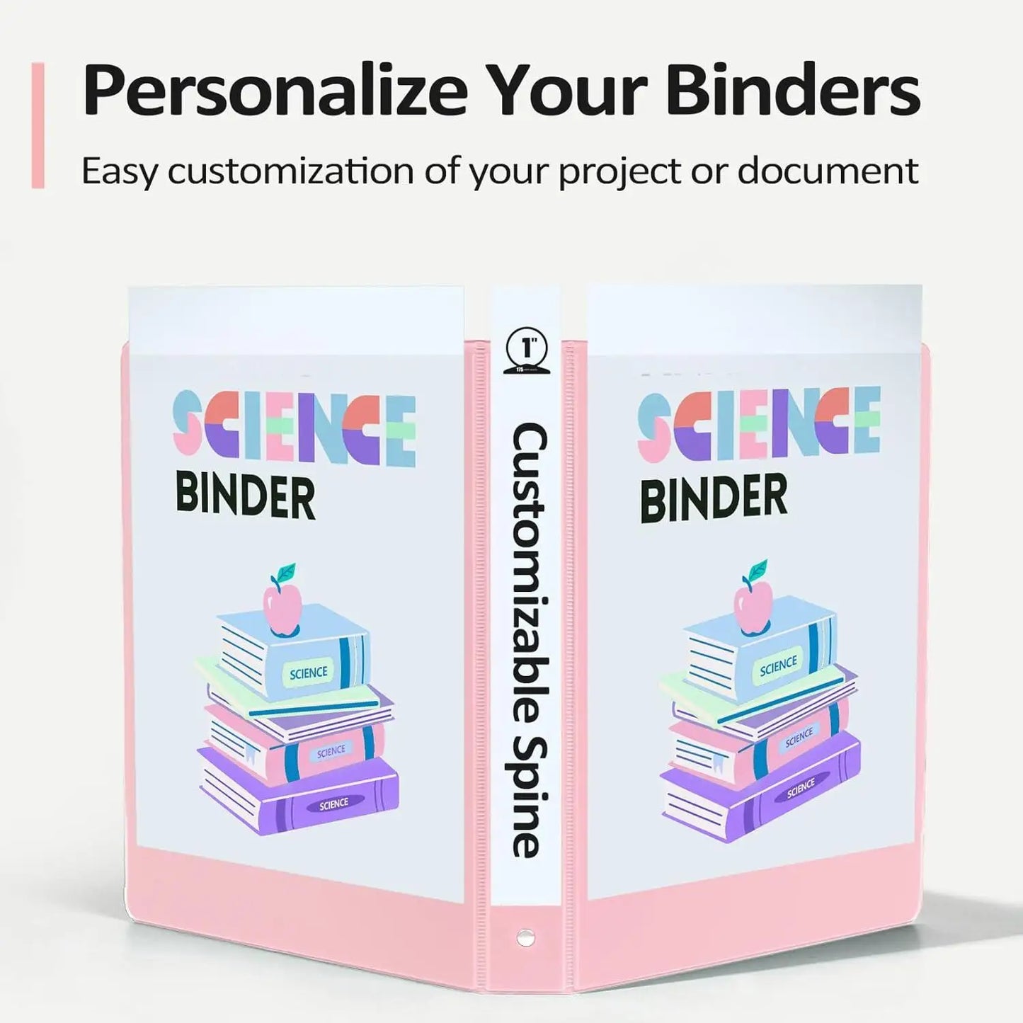 1-inch 3 Ring Binder with 2 Interior Pockets, for A4 Letter Size 8.5'' x 11''Paper,Versatile Binders for Office, Home and Sch