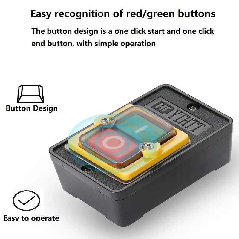 Waterproof Push Button Switch ON/OFF Mechanical Equipment Control Button for Durable Use
