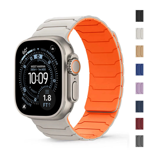 magnetic Strap For Apple Watch Band ultra 2 3 49mm 44mm 40mm 41mm 46mm 42mm 45mm 38 Silicone Bracelet IWatch Series 11 9 8 SE
