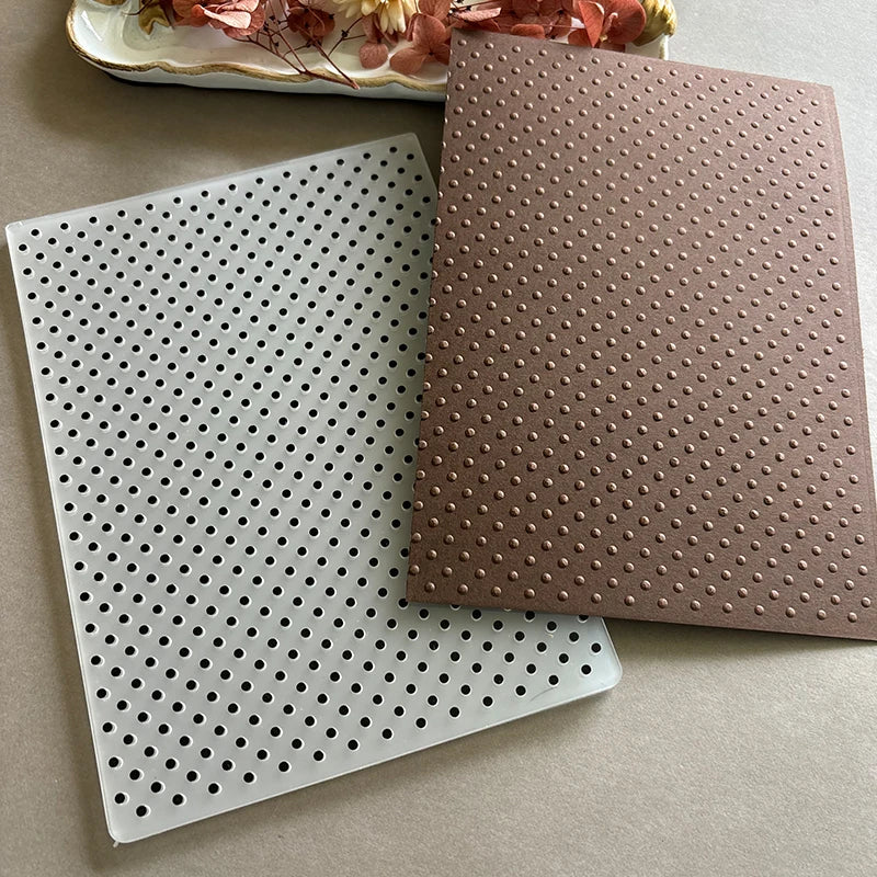 Dot array decorative floral background template, embossed craft paper folder, DIY scrapbook, texture card making, photo album