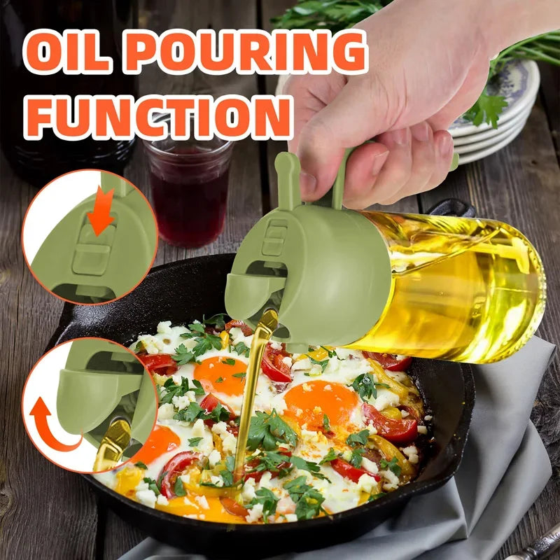 2 in 1 200/300/500ml Oil Spray for Kitchen Spray Oil Bottle Oil Washer Vinegar Soy Sauce Sprayer Containers Washer