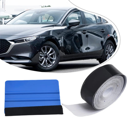 Car Vinyl Wrap Strip Tape Gloss Black Wrap Foil Kit Anti Scratch Window Door Protection Film 3/5cmX10M Car Accessories