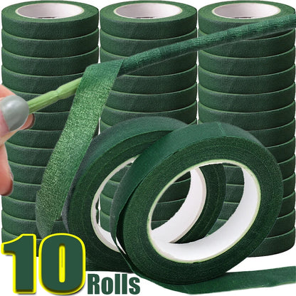 10/1Rolls Green Bouquet Floral Tapes Self-adhesive Stamen Wrapping Paper Tape DIY Flowers Decor for Florist Wedding Party Pro