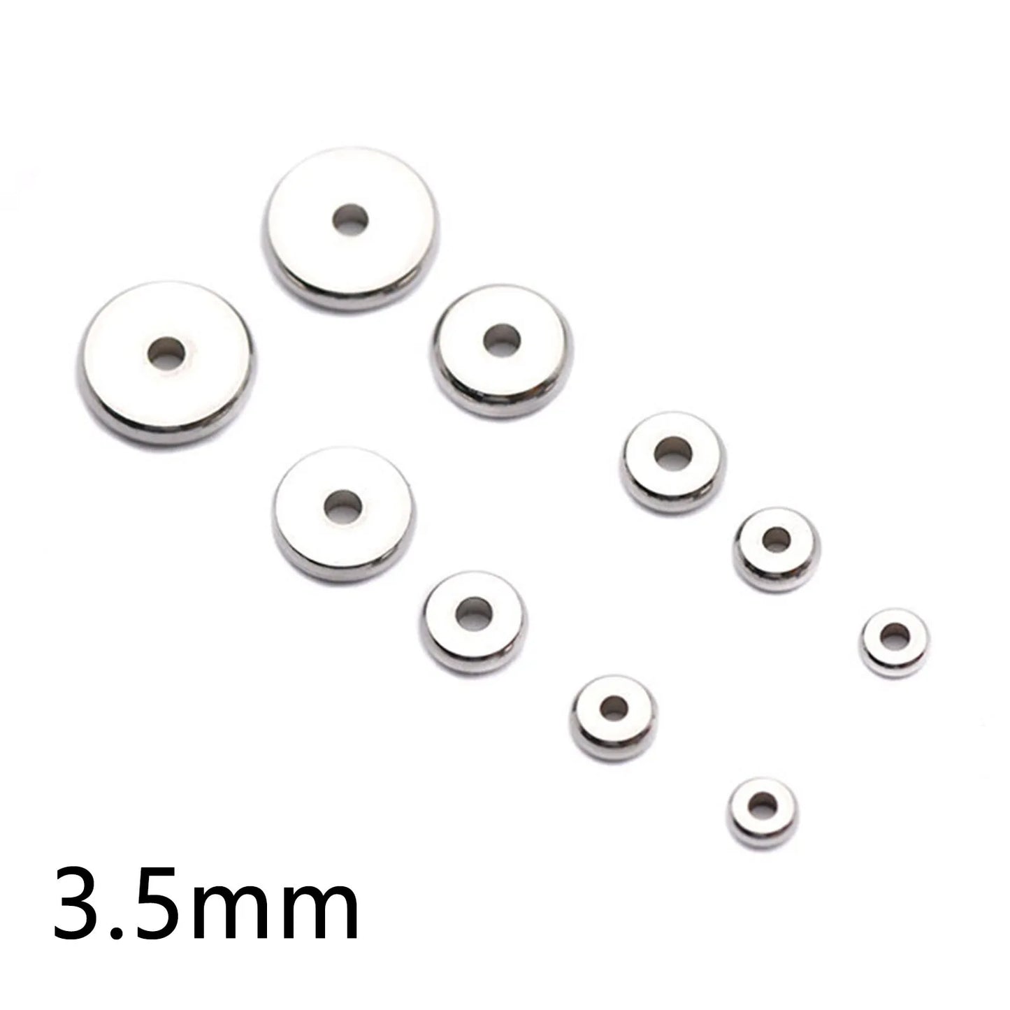 20/50PCs 304 Stainless Steel Flat Round Spacer Beads Separators Beads For Jewelry Making Metal Gold/Silver Color Diy Accessor