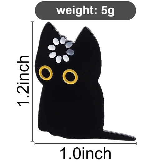Cartoon Cat Nails, Black Cat Void Loading Enamel Pin, Cute Cat Brooch, Fun Animal Jewelry, Quirky Fashion Accessory, Gifts fo