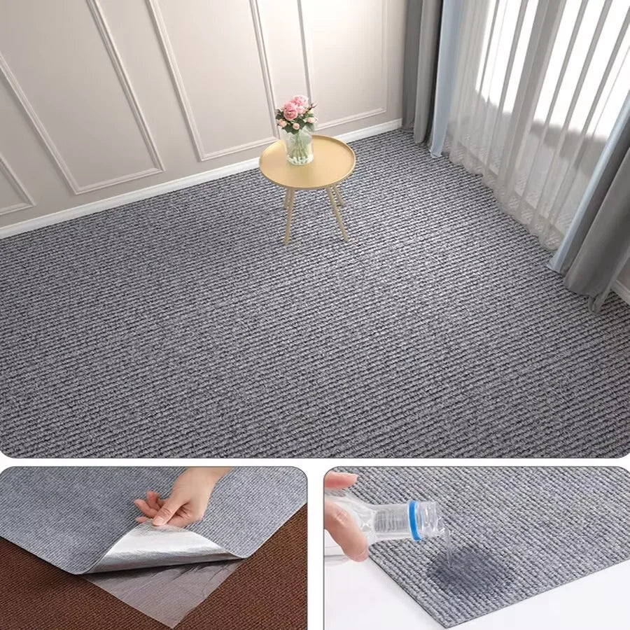 Self-adhesive Carpet Living Room Kitchen Rugs for Bedroom Water Uptake Home Decor Solid Color Bathroom Staircase Rug Decorati