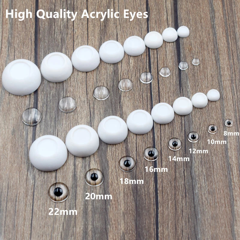 4 Pairs DIY Acrylic 1/3 1/6 1/8 BJD Doll Eyes 8mm 10mm 12mm 14mm 16mm 18mm 20mm 22mm Eyes for Toy Accessories