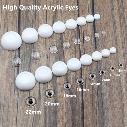 4 Pairs DIY Acrylic 1/3 1/6 1/8 BJD Doll Eyes 8mm 10mm 12mm 14mm 16mm 18mm 20mm 22mm Eyes for Toy Accessories