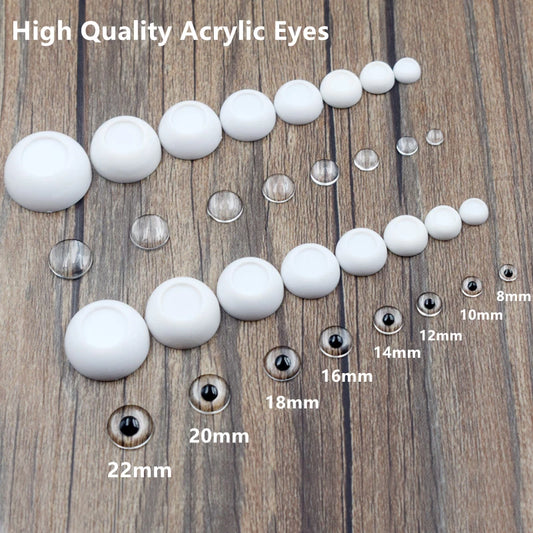 4 Pairs DIY Acrylic 1/3 1/6 1/8 BJD Doll Eyes 8mm 10mm 12mm 14mm 16mm 18mm 20mm 22mm Eyes for Toy Accessories