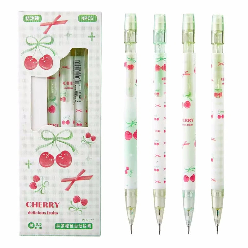 4Pcs 0.5mm Mechanical Pencils with Eraser Smooth Writing Erasable Press Automatic Pencil School Office Supply Student Station
