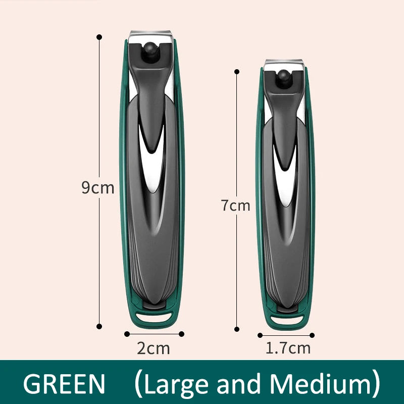 Colorful Nail Clippers Anti-Splash Nail Cutter Detachable Design Fingernail Clippers Stainless Steel Manicure Nail Tool - Gre