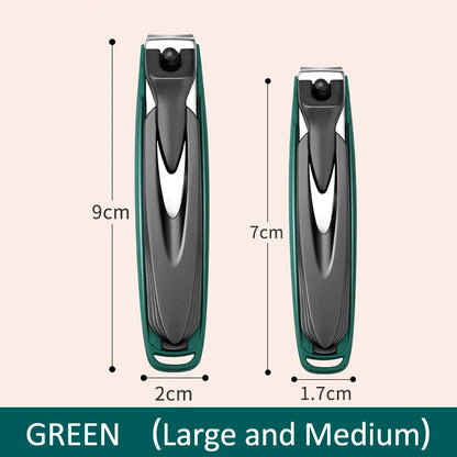Colorful Nail Clippers Anti-Splash Nail Cutter Detachable Design Fingernail Clippers Stainless Steel Manicure Nail Tool - Gre