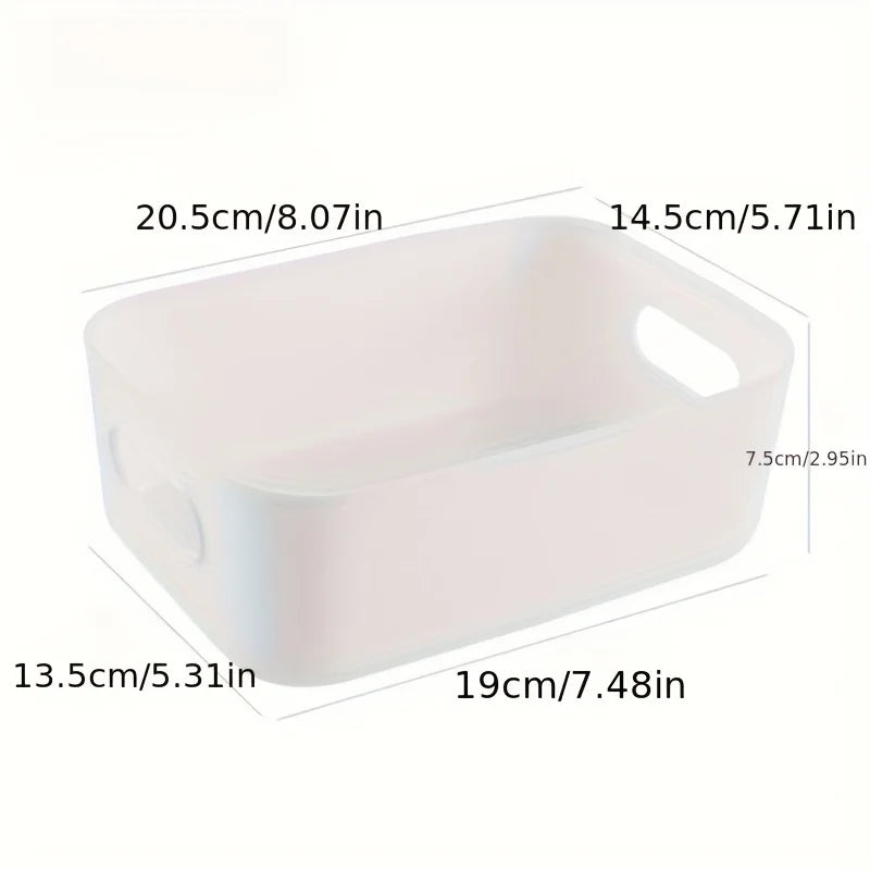 5pcs Stackable Storage Box Set,Rectangular Plastic Organizer Containers,Durable, Reusable,for Kitchen,Bathroom,Dorm Essential