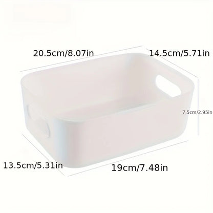 5pcs Stackable Storage Box Set,Rectangular Plastic Organizer Containers,Durable, Reusable,for Kitchen,Bathroom,Dorm Essential