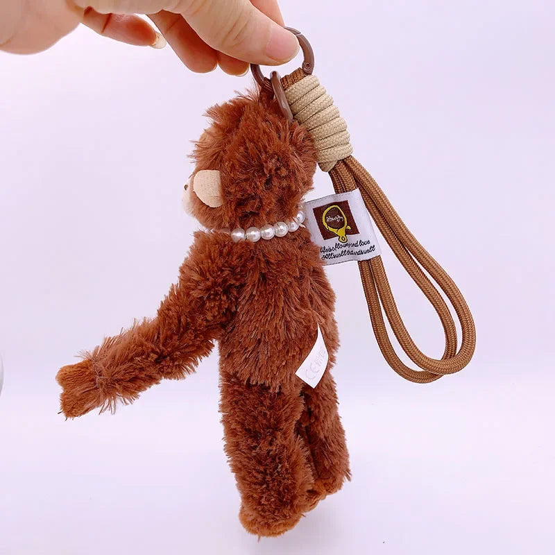 20cm Cute Little Monkey Pendant Plush Doll Animal Hanging Plushies Doll Bag Pendant Soft Stuffed Backpack Keychain Plush Doll