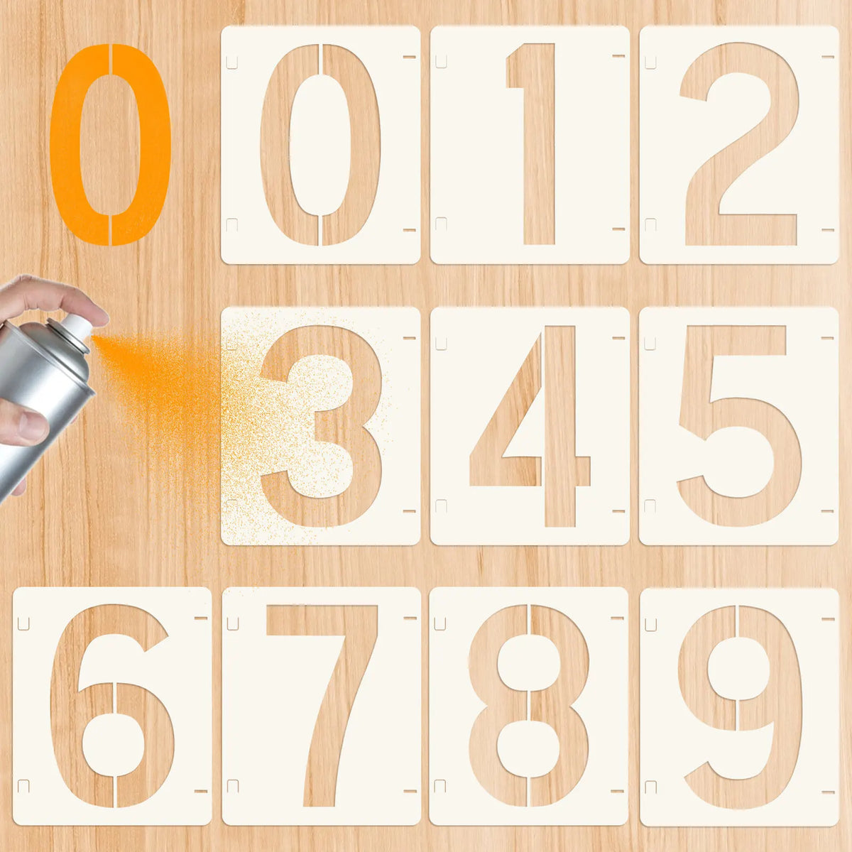 Number Templates Plastic Drawing Stencils Washable Reusable For Diy Crafts Home Decor Wall Floor Fabric Wood Signs