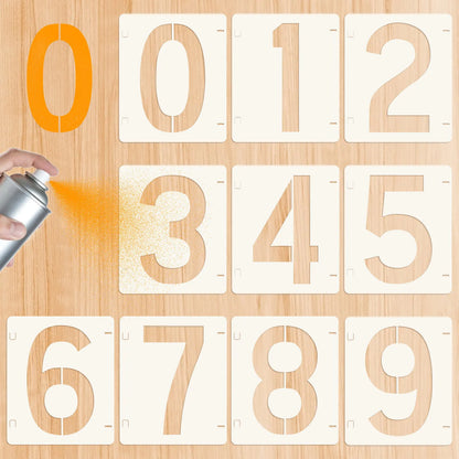 Number Templates Plastic Drawing Stencils Washable Reusable For Diy Crafts Home Decor Wall Floor Fabric Wood Signs