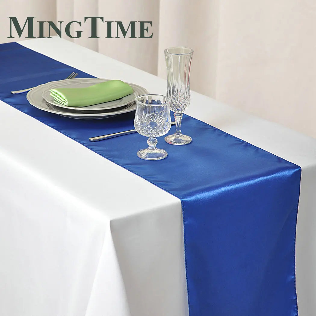 Satin Table Runner 30cm X 275cm Wedding Party Supply Christmas Home Modern Coffee Dining Luxury Table Decoration 12" X 108" -