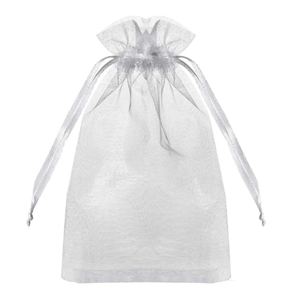 50pcs White Sheer Organza Bag Jewelry Gift Party Favor Bags with Drawstring for Wedding Christmas Small Jewelry Storage
