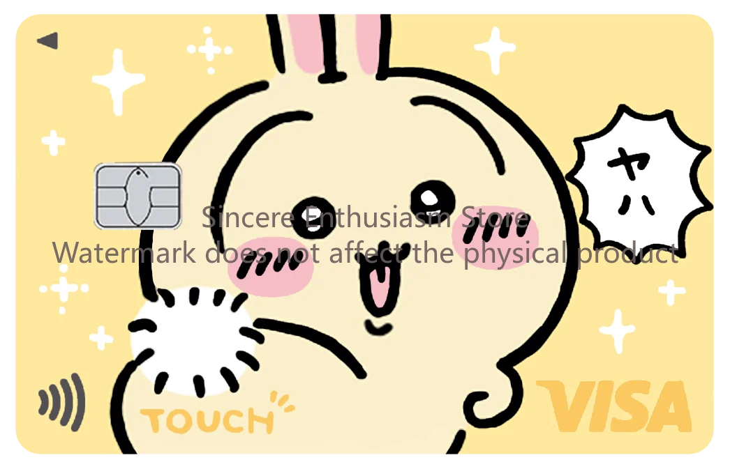Cartoon Kawaii Chiikawas Credit Card Skin Stickers Cute Matte Sticker for VISA JCB Mastercard and Other IC Card Decorative