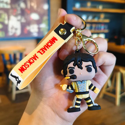 Michael Jackson Keychain Music Idol Doll Machine Key Chain