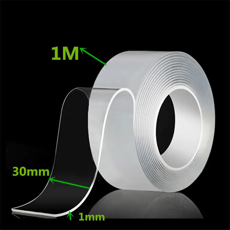 1m 2m 3m 5m Nano Tape Double Sided Tape Transparent Reusable Waterproof Adhesive Strong Tapes Cleanable Kitchen Bathroom Supp