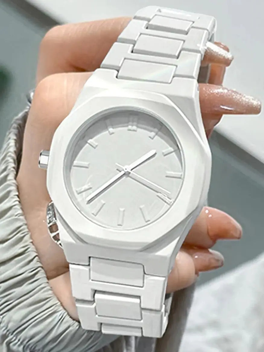 TOMI Simple Style Men Quartz Watch Classic Male Daily Wristwatch - White