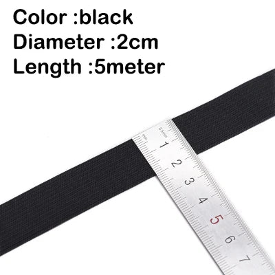 5Meters Sewing Elastic Band Heavy Stretch High Elasticity Knit Elastic Band for Sewing Waistband Elastic White black 10-60MM 