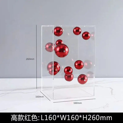 Creative Square Acrylic Cover Sphere Decoration Living Room Porch Cabinet Crafts Ornament Modern Clear Acrylic Square Home De