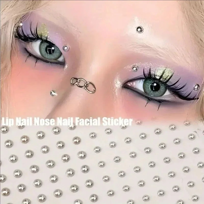 58pcs Non Piercing Lip Nails Sticker Selfadhesive Waterproof Reusable Fake Lip Nail Eyebrow Nose Ring Body Belly Button Jewel