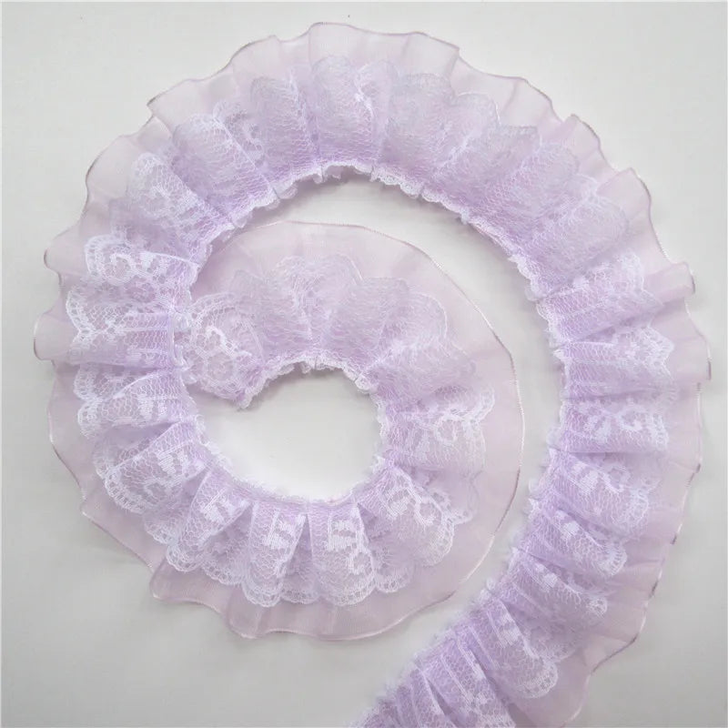 Lace Trim, 2 Yards Wide Pleated Organza Trim, Sewing Lace Trim for Scrapbooking, DIY Crafts, Wedding Decor Accessories