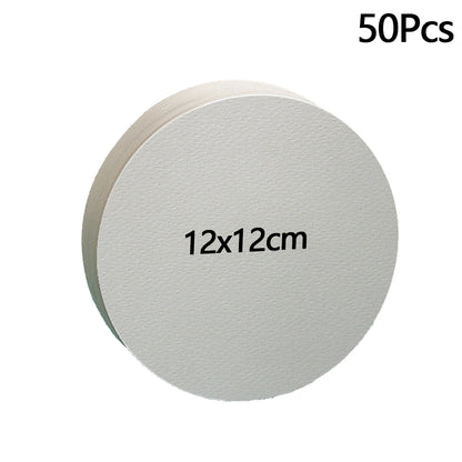 50Pcs 300g Blank Watercolor Paper Cards Portable Postcard Square Round for Painting School Student Art Supplies - Round 12x12