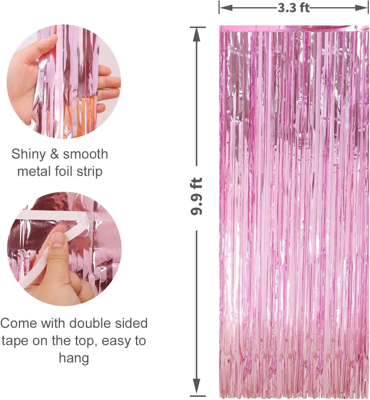 Metallic Tinsel Foil Fringe Curtains Photo Backdrop Glitter Streamers Foil Fringe Backdrop Curtain for Xmas Wedding Backgroun