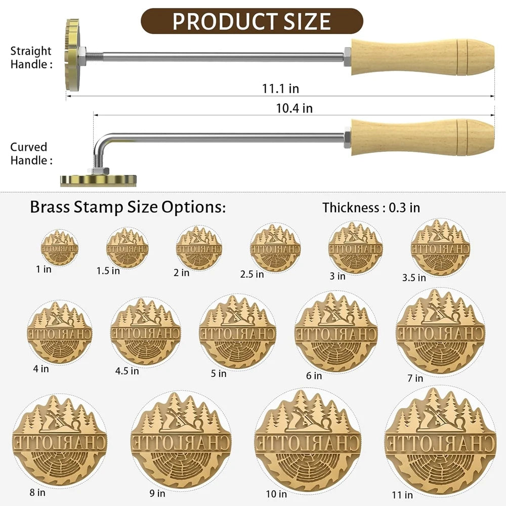 Customize Branding Iron Stamp Leather Stamp LOGO Personalized Heating Brass Embosser Seal Wood Cake Hamburger Craft Handmade 