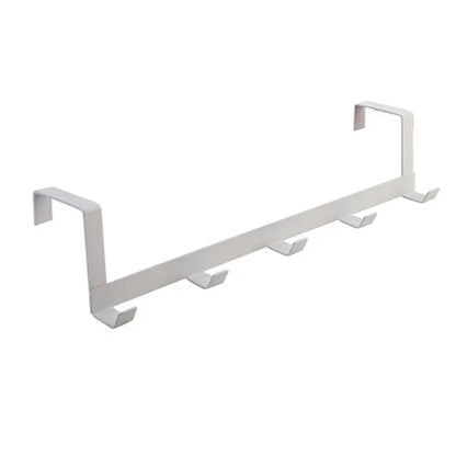 Hooks Over The Door 5 Hooks Home Bathroom Organizer Rack Clothes Coat Hat Towel Hanger Bathroom Kitchen Accessories - White