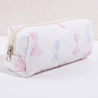 1 pc Beautiful bowknot single-layer pencil case, floral pattern design storage bag, a must-have for back to school season
