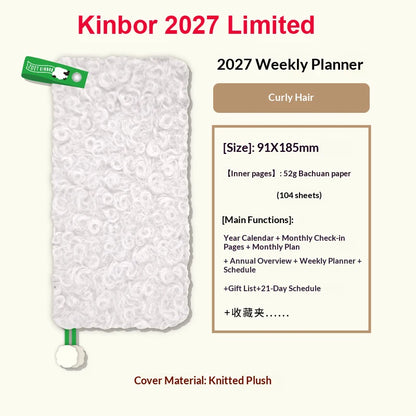 Kinbor Original Undated Weekly Planner, Illustrated Hardcover Journal with Two Pages Per Week, Portable To-Do List Notebook S