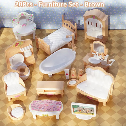 Cute Kawaii Pink 10 Items/Lot Miniature Dollhouse Furniture Accessory Kids Toys Kitchen Cooking Things For Girl Gifts
