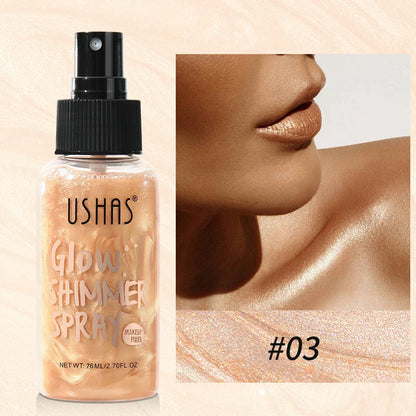 USHAS 4 Color Body Liquid Highlighter Facial Contour Brightening Makeup Long Lasting Sequin Illuminating Moisturizing Highlig
