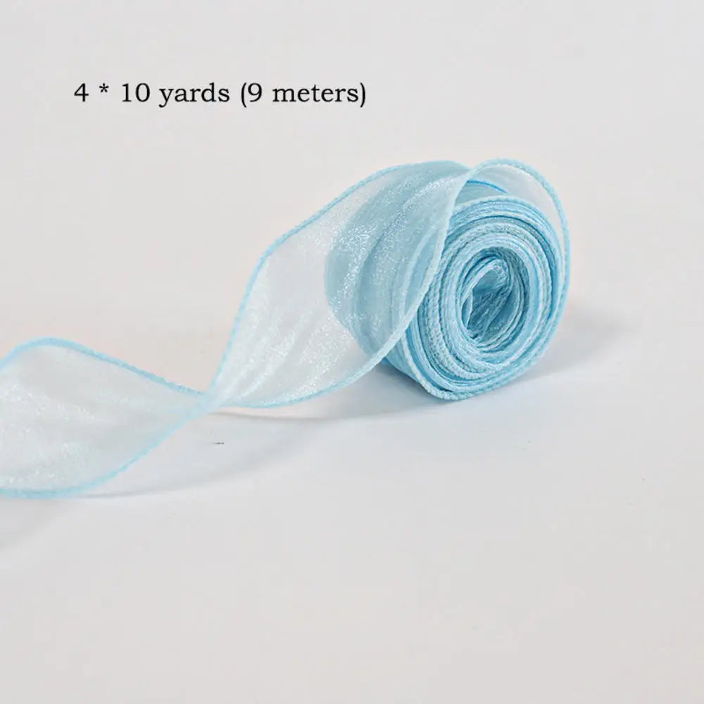 40mm 10Yards Fishtail Organza Satin Ribbon Reflective Iridescent Wavy Edge Ribbon for Gift Wrapping DIY Bow Craft Gift Wrappi