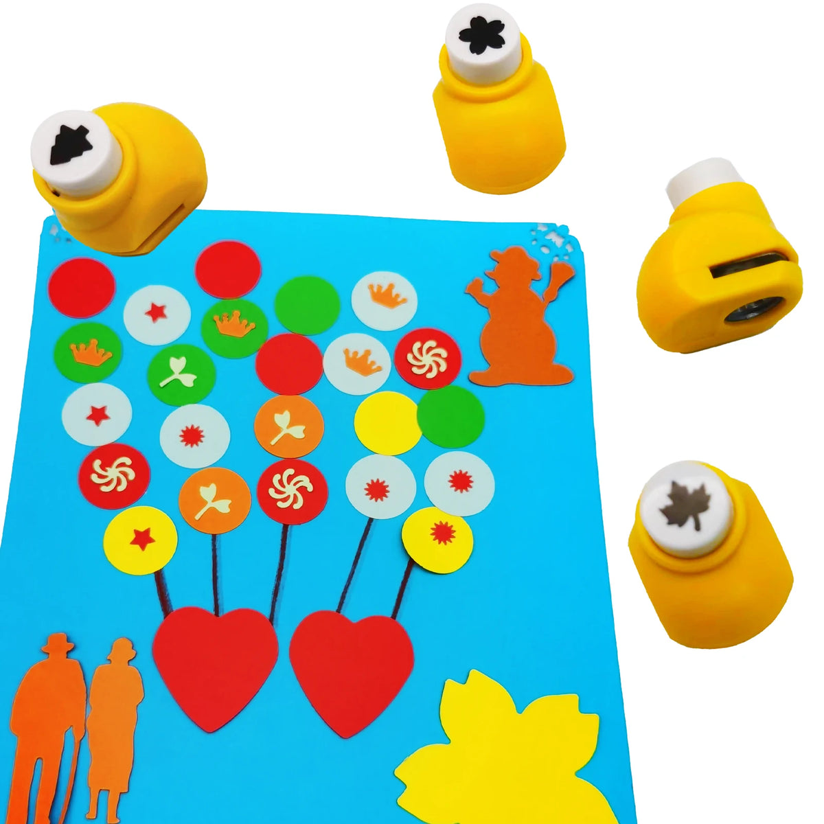 4pcs Mini Craft Punch Set, 4 Kind of Pattern Theme, Amazing Cut-out Shapes for Scrapbooking, Arts & Crafts, DIY Handwork & Mo
