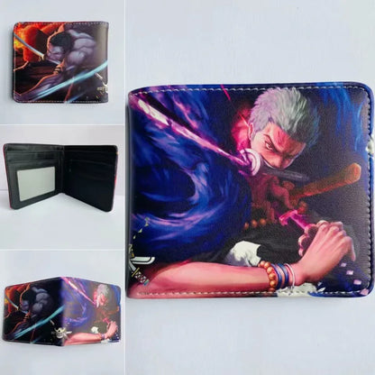 Anime One Piece Monkey D Luffy Roronoa Zoro Stylish and Simple Foldable Wallet Student Coin Purse Cute Things for Girls - 14