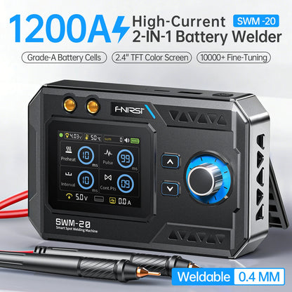 FNIRSI SWM-20 Portable Spot Welder Double Pulse Battery Welding Machine 18650 Battery DIY Pack Welding Tool 0.4mm Nickel Chip