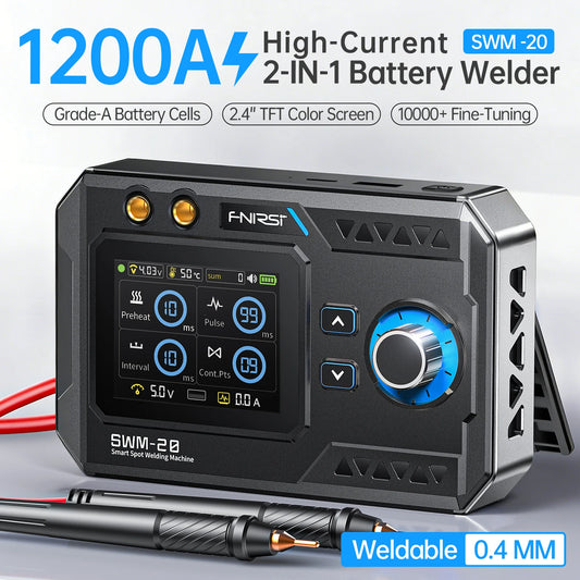 FNIRSI SWM-20 Portable Spot Welder Double Pulse Battery Welding Machine 18650 Battery DIY Pack Welding Tool 0.4mm Nickel Chip