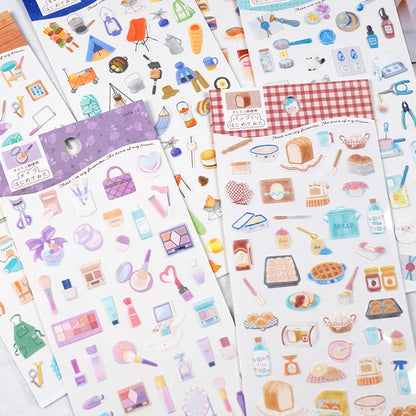 3 pcs/6 pcs Sweet Life Daily Things Stickers Scrapbooking Diy Journal Cute Stickers Stationery Decor School Supplies Gift