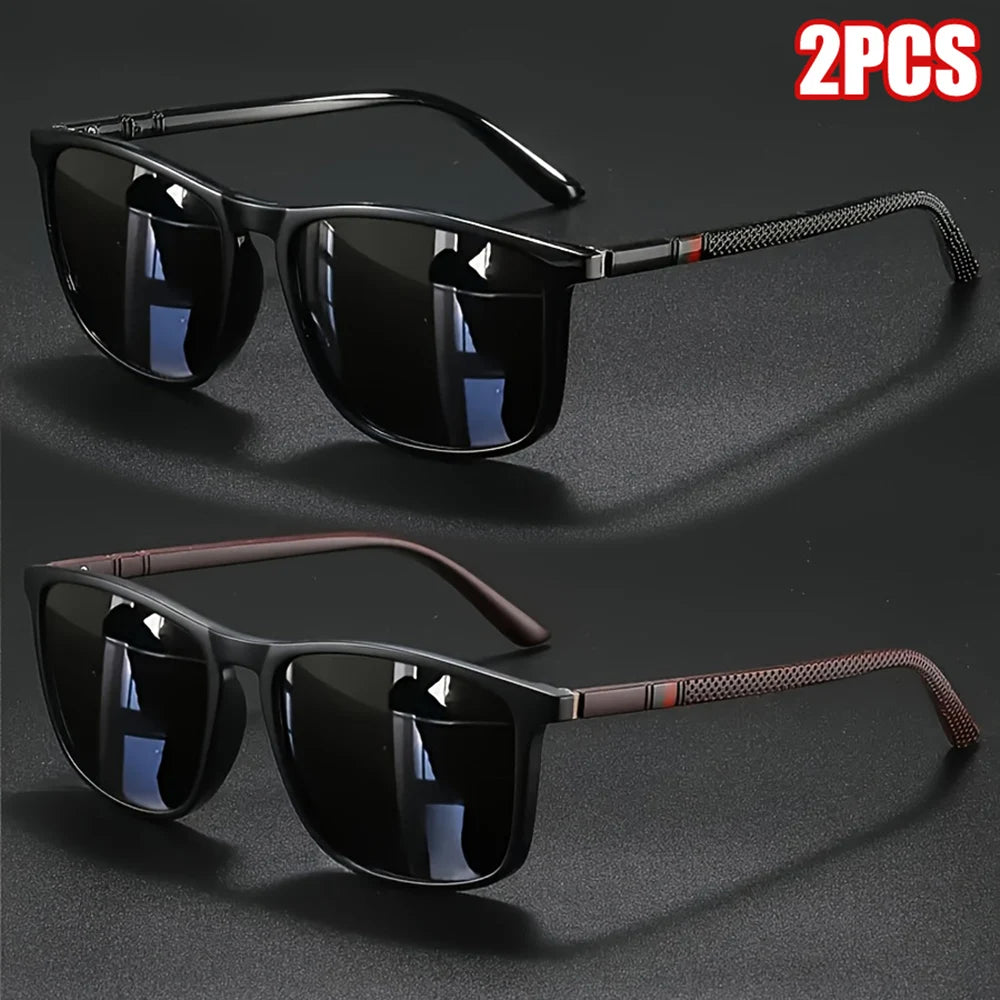 1_2pcs Luxury Square Vintage Polarized Cycling Sunglasses UV400 Men Women Fashion Eyewear Travel Driving Fishing Sun Glasses